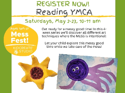 Reading (Burbank) YMCA: Mom & Me Mess Fest (Ages 18M-3)