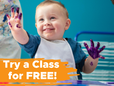 WELCOME WEEK - Free Trial Parent & Me Messy Time Art (18m-6y)